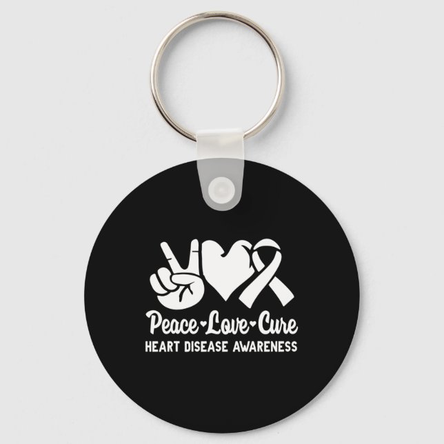 Love Cure Go Red American Heart Disease Awareness  Key Ring (Front)
