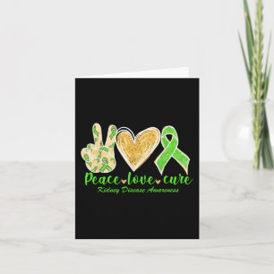 Love Cure Green Ribbon Kidney Disease Awareness 1 Card