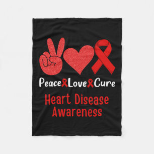 Love Cure Heart Disease Awareness Month Men Women Fleece Blanket