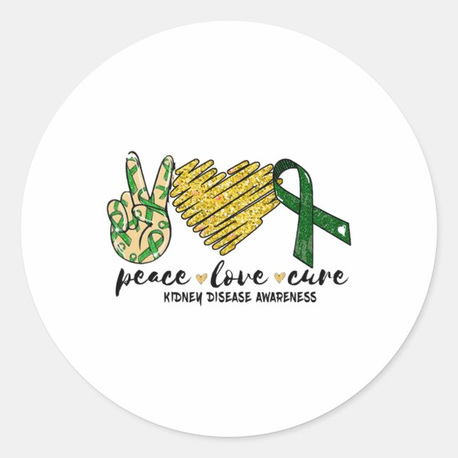 Love Cure Kidney Disease Awareness 2  Classic Round Sticker (Front)