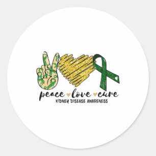 Love Cure Kidney Disease Awareness 2 Classic Round Sticker