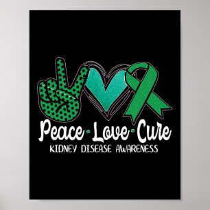 Love Cure Kidney Disease Awareness Gift Poster