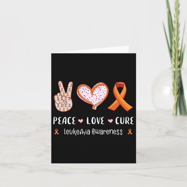 Love Cure Leukaemia Awareness Men Women Kids Leuke Card (Front)