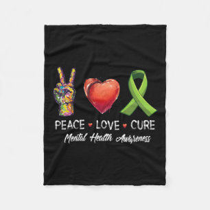 Love Cure Mental Health Awareness Men Women Kids Fleece Blanket