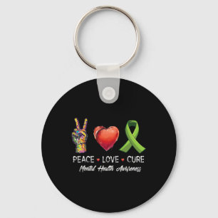 Love Cure Mental Health Awareness Men Women Kids Key Ring