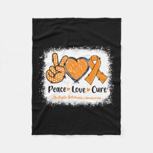 Love Cure Multiple Sclerosis Ms Awareness Orange Fleece Blanket