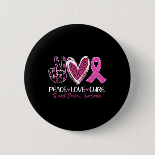 Love Cure Pink Ribbon Breast Cancer Awareness Wome 6 Cm Round Badge