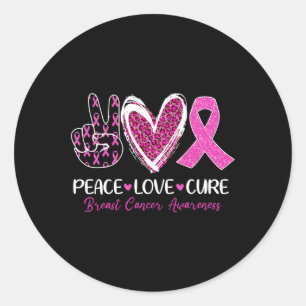 Love Cure Pink Ribbon Breast Cancer Awareness Wome Classic Round Sticker