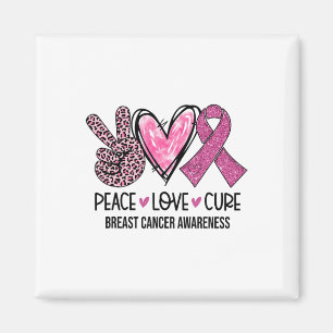 Love Cure Pink Ribbon Breast Cancer Awareness Wome Magnet