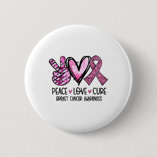 Love Cure Pink Ribbon Cancer Breast Awareness 1 6 Cm Round Badge