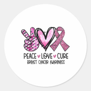 Love Cure Pink Ribbon Cancer Breast Awareness 1  Classic Round Sticker