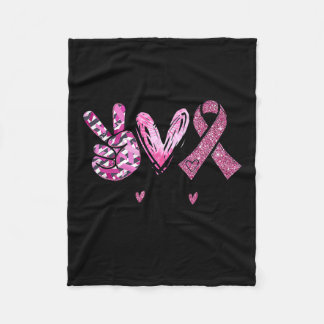 Love Cure Pink Ribbon Cancer Breast Awareness 1 Fleece Blanket