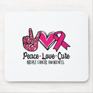 Love Cure Pink Ribbon Cancer Breast Awareness 3 Mouse Mat