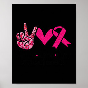 Love Cure Pink Ribbon Cancer Breast Awareness 3  Poster
