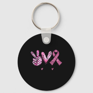 Love Cure Pink Ribbon Cancer Breast Awareness  Key Ring