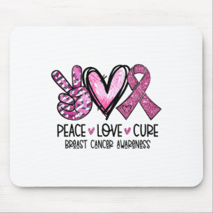 Love Cure Pink Ribbon Cancer Breast Awareness Mouse Mat