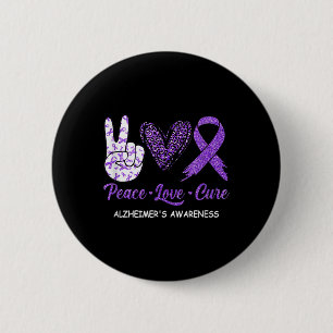 Love Cure Purple Ribbon Alzheimerheimer Disease Aw 6 Cm Round Badge