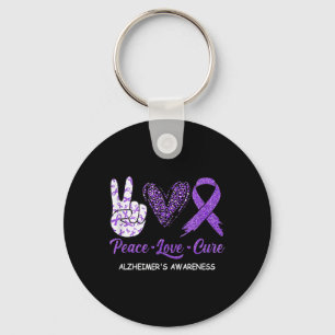 Love Cure Purple Ribbon Alzheimerheimer Disease Aw Key Ring
