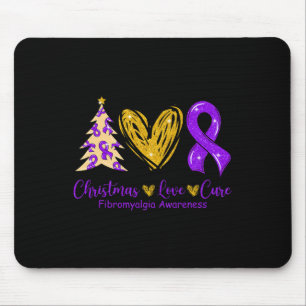 Love Cure Purple Ribbon Fibromyalgia Awareness 1  Mouse Mat