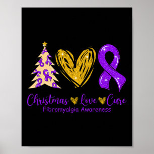 Love Cure Purple Ribbon Fibromyalgia Awareness 1  Poster
