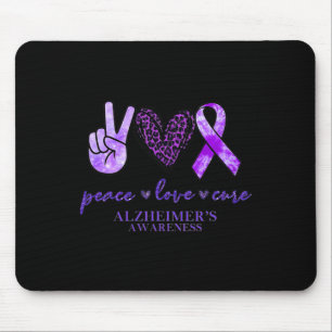 Love Cure Ribbon Leopard Alzheimerheimer Brain Awa Mouse Mat
