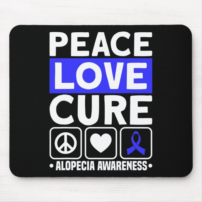 Love Cure Support Alopecia Awareness Ribbon 1  Mouse Mat (Front)