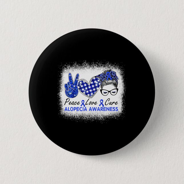 Love Cure Women Alopecia Awareness  6 Cm Round Badge (Front)