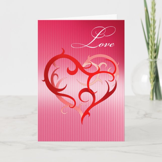 Love - Curlique Heart Holiday Card (Front)