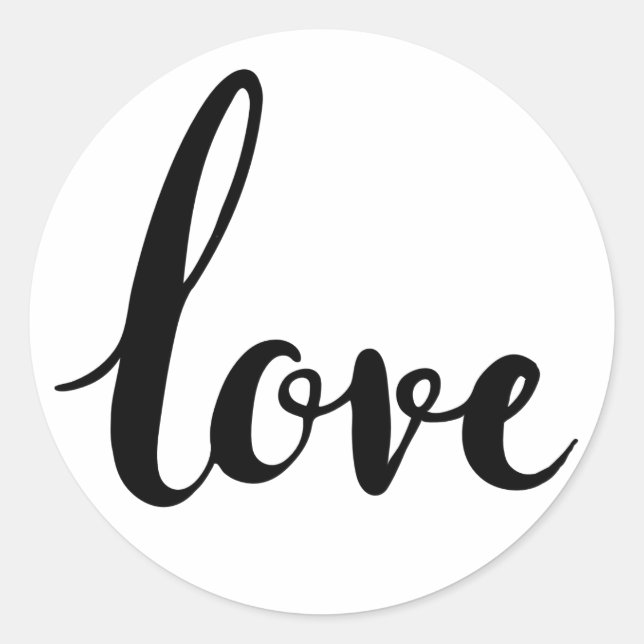 love cursive writing classic round sticker (Front)