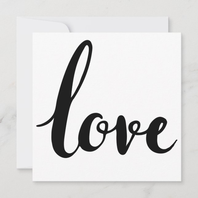 love cursive writing invitation (Front)