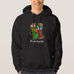 LOVE Custodian Life Snowman Santa Hat Christmas Li Hoodie