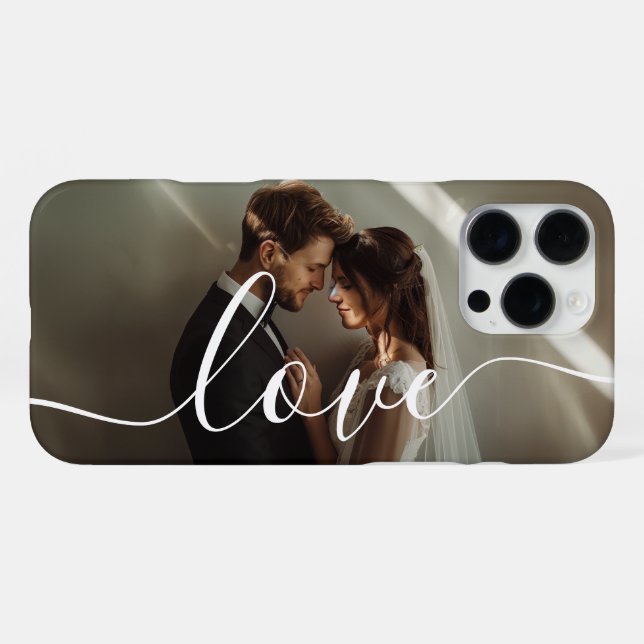 'Love' Custom couple photo iPhone Case (Back Horizontal)