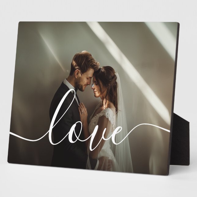 'Love' Custom couple photo Plaque (Side)