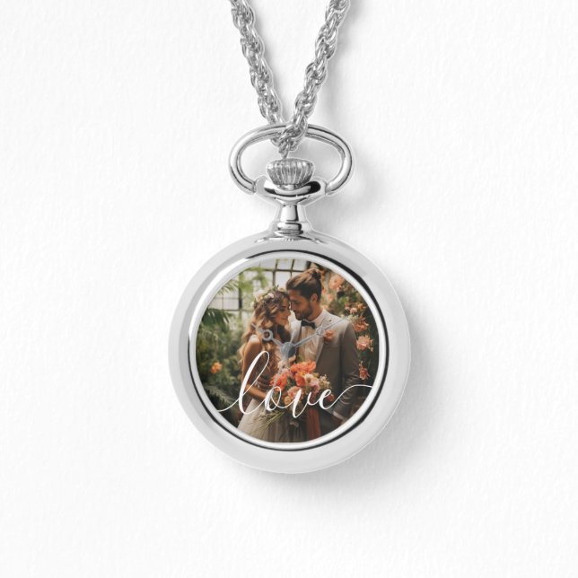 'Love' Custom couple photo Watch (Front)