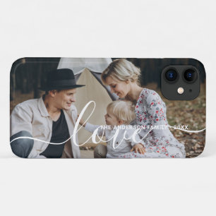 'Love' Custom family photo with custom name iPhone 11 Case