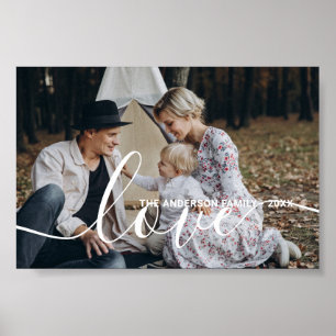 'Love' Custom family photo with custom name Poster