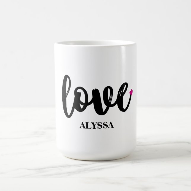 LOVE Custom Name Mug, Valentine's Day Gift,  Coffee Mug (Center)