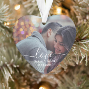 LOVE   Custom Photo Wedding Ornament