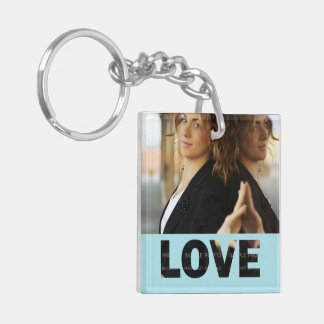 Love Cut Outs Blue Customised Photo Key Ring