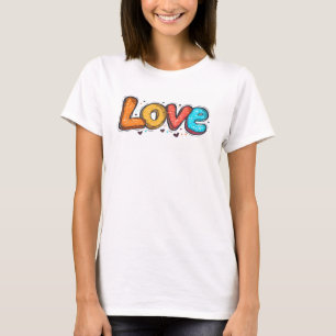 Love Cute Cartoon Slogan T-Shirt