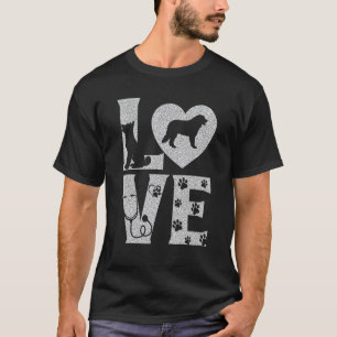 LOVE Cute Cat Dog Paw Print Dog Mum Pet Cool T-Shirt
