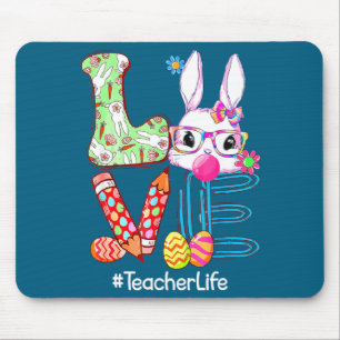 Love Cute Easter Teacher Life Bunny Easter Mouse Mat
