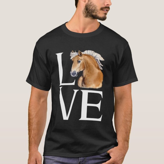Love Cute Haflinger Horse T-Shirt (Front)