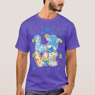 Love Cute Hanukkah Decoration Menorah Pajama T-Shirt