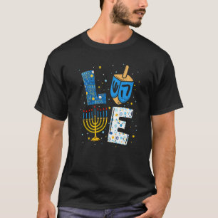 LOVE Cute Hanukkah Decorations Dreidel Menorah Cha T-Shirt