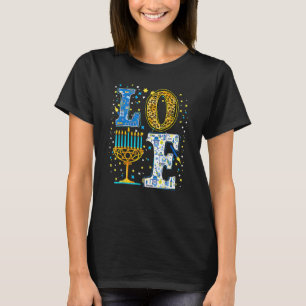 Love Cute Hanukkah Leopard Menorah Pajama Matching T-Shirt