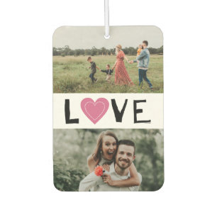 Love Cute Hearts 2 Photo Collage Add your own Car Air Freshener