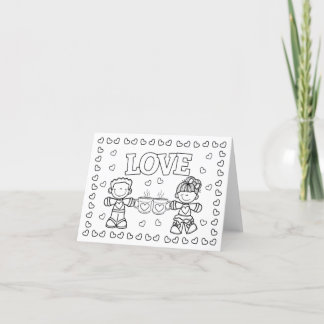 LOVE Cute Kidz Valentine's Day Colouring Card