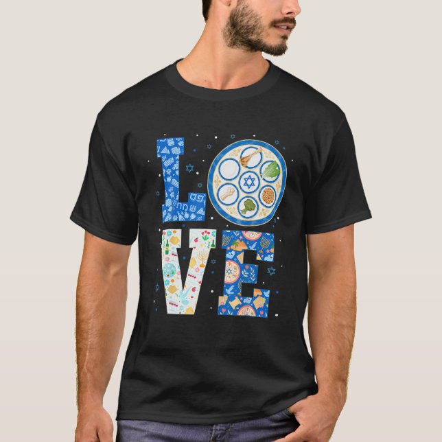 LOVE Cute Passover Decorations Funny Pesach Jewish T-Shirt (Front)