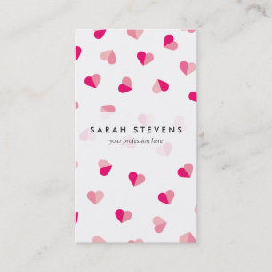Love Cute Pink Heart Pattern Business Card